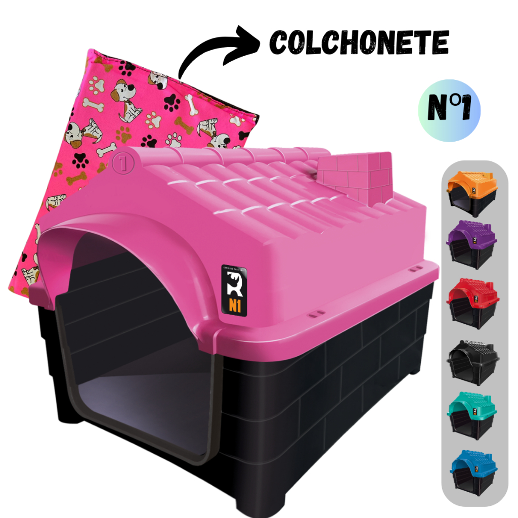 Casinha Cachorro Filhote Gato Pequeno N1 Casa Pet Com Proteção Raios UV Desmontável