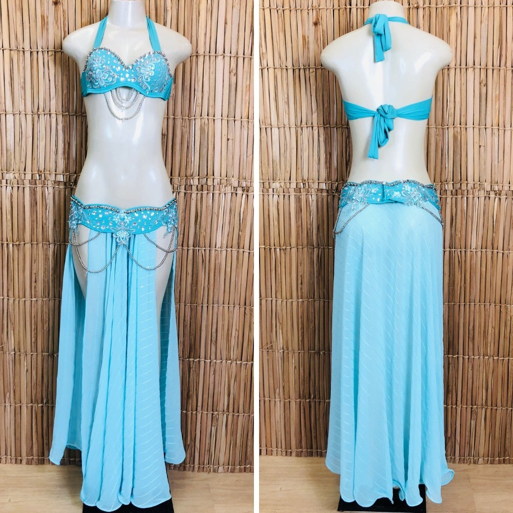 [Liquidação] Dança do Ventre Traje Bordado Completo – Pronta Entrega – TPCL-794