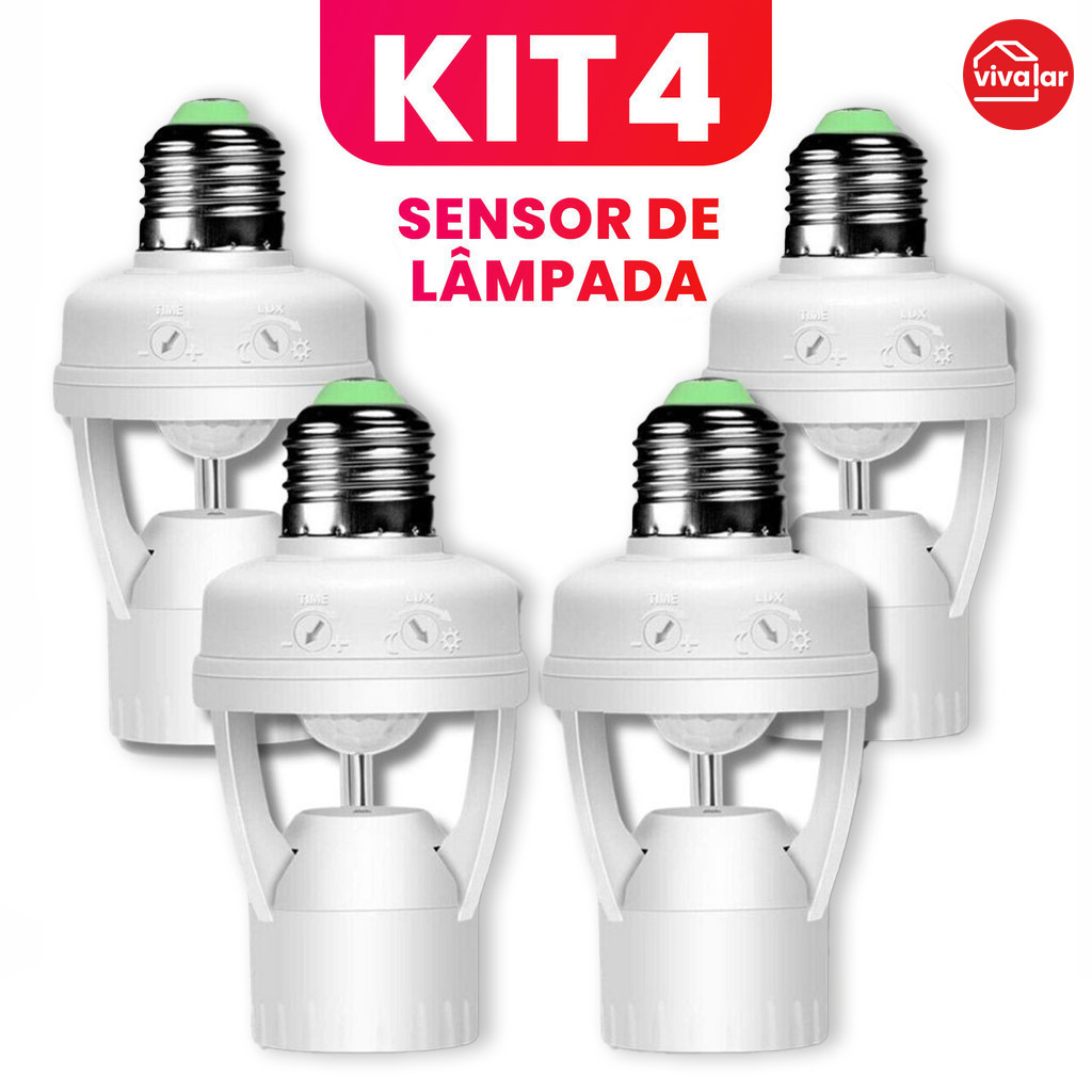 Kit1/kit2/ki3/kit4 Sensor de Movimento para lâmpada Soquete E27 c/ sensor de presença Bivolt 110V~22