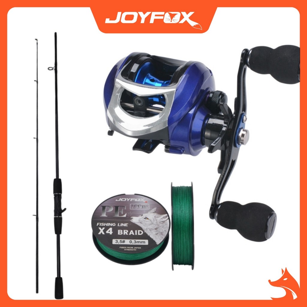 Kit Vara De Pesca Carretilha de Pesca Esquerda/Direito 17+1 Rolamentos JOYFOX