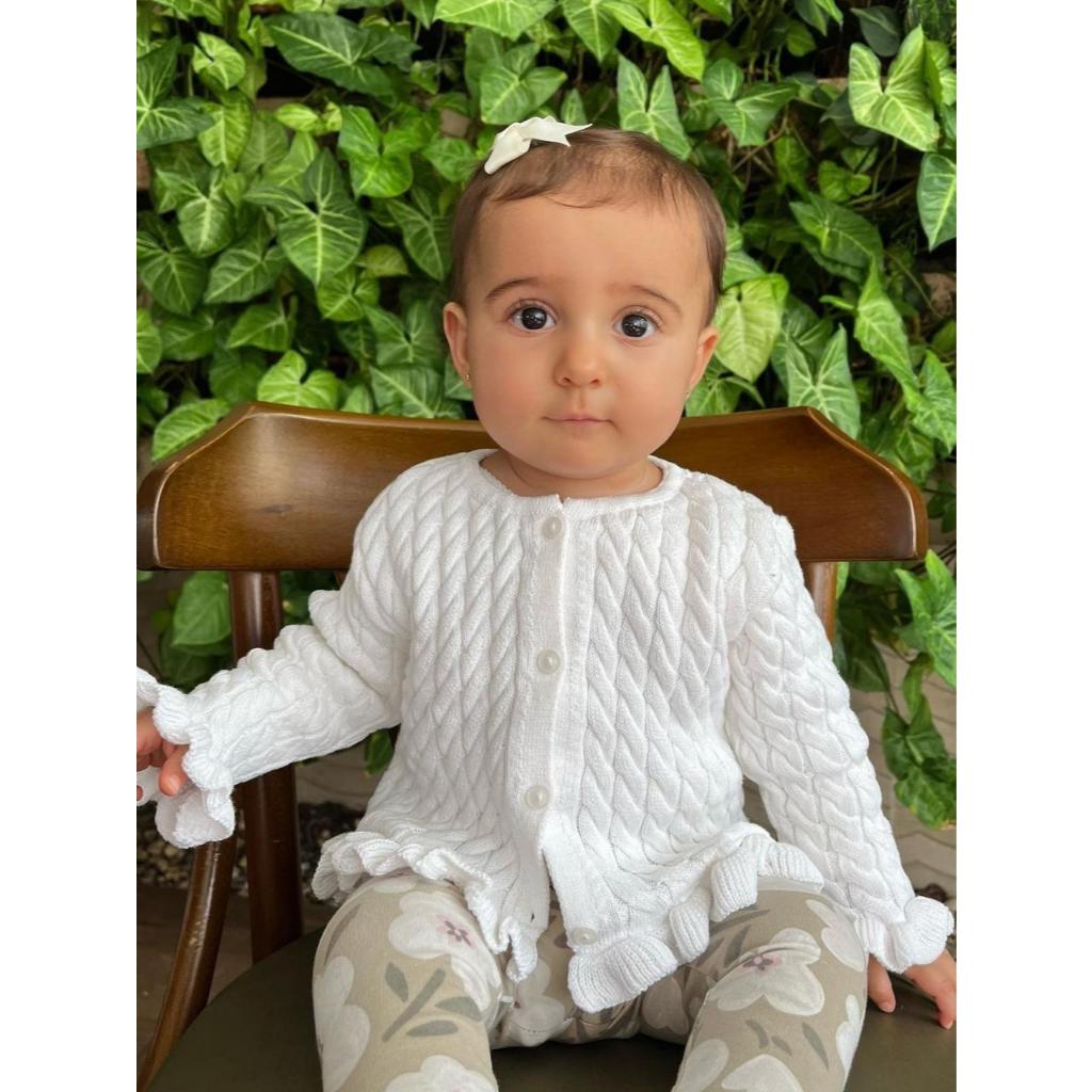 Casaquinho Blusa em Tricot Bebê Infantil Menina