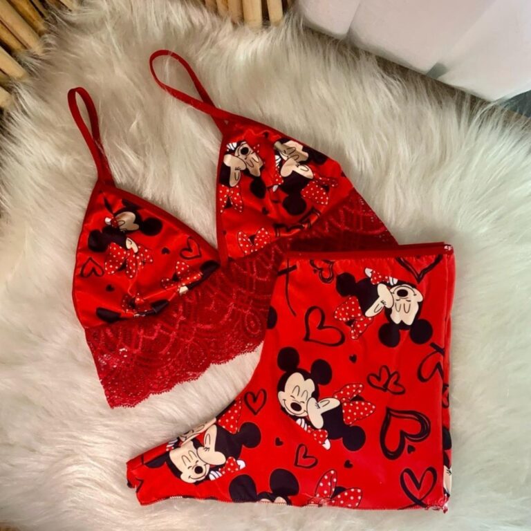 Bady Doll Pijama Personagens Estampado Suede Com D