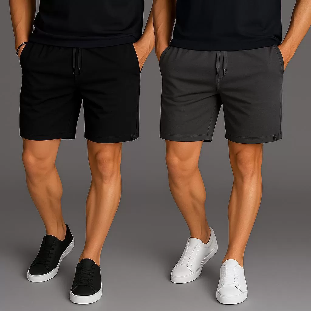 Bermuda Masculina Moletinho Casual Academia Bolsos Cintura Elástica P ao GG