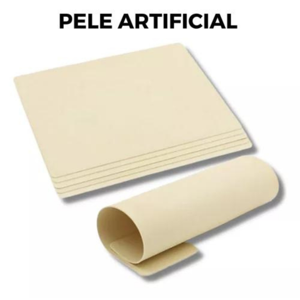 5 Peças De Pele Sintética 15x20cm Para Tattoo – Bege