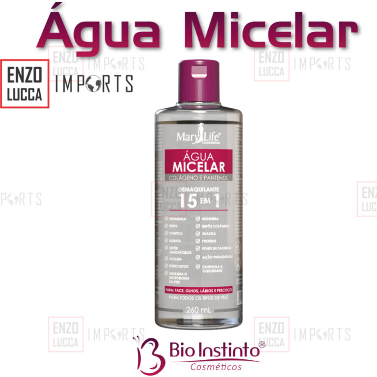 AGUA MICELAR- COLAGENO E PANTENOL- MARY LIFE- DEMA