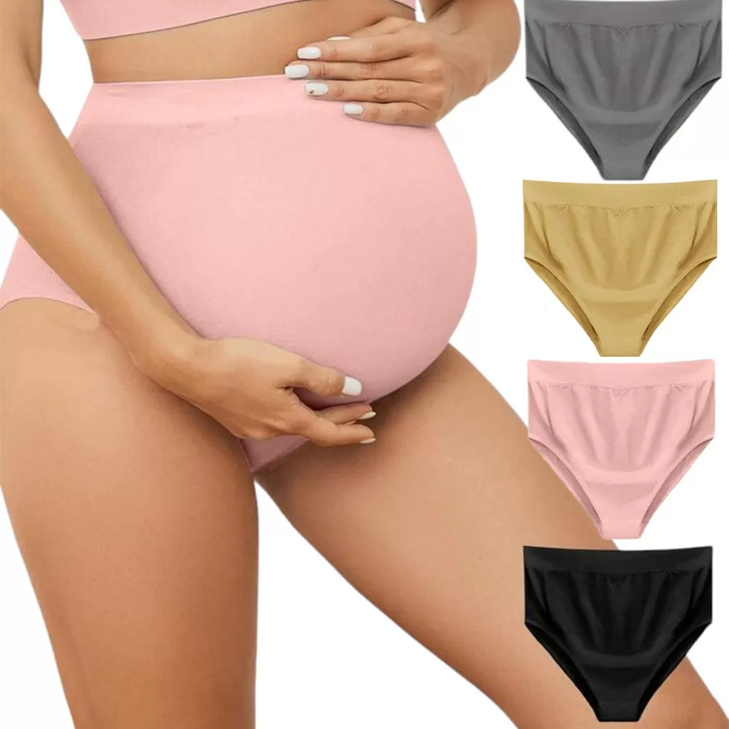 Kit 4 CalcinhaS Cintura Alta Gestante Grávida Maternidade