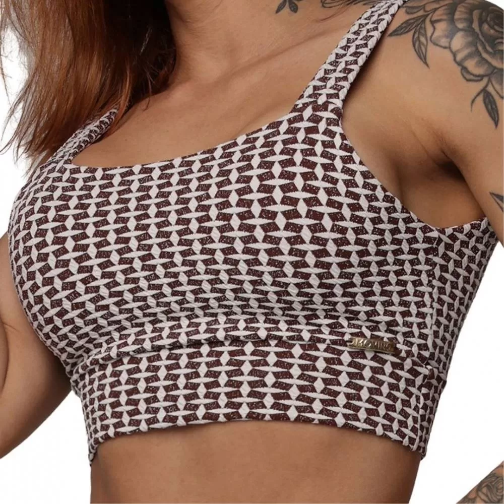 Top Faixa Jacquard Luxe Choco Moving