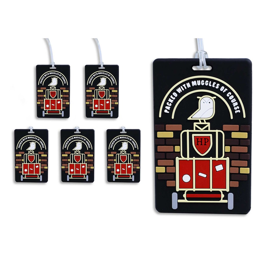 Kit 12 Tags Identificador De Malas Plataforma 9 ¾ Emborrachado – Tags De Bagagem Bolsas Viagem Etiqu