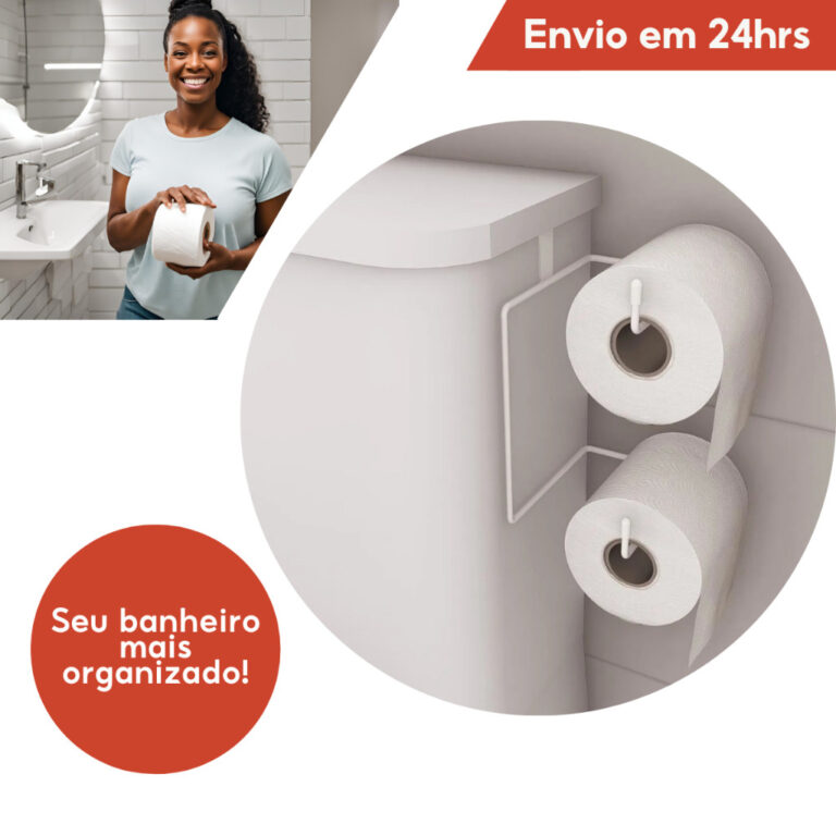 Suporte De Papel Higiênico Branco Caixa Acoplado 
