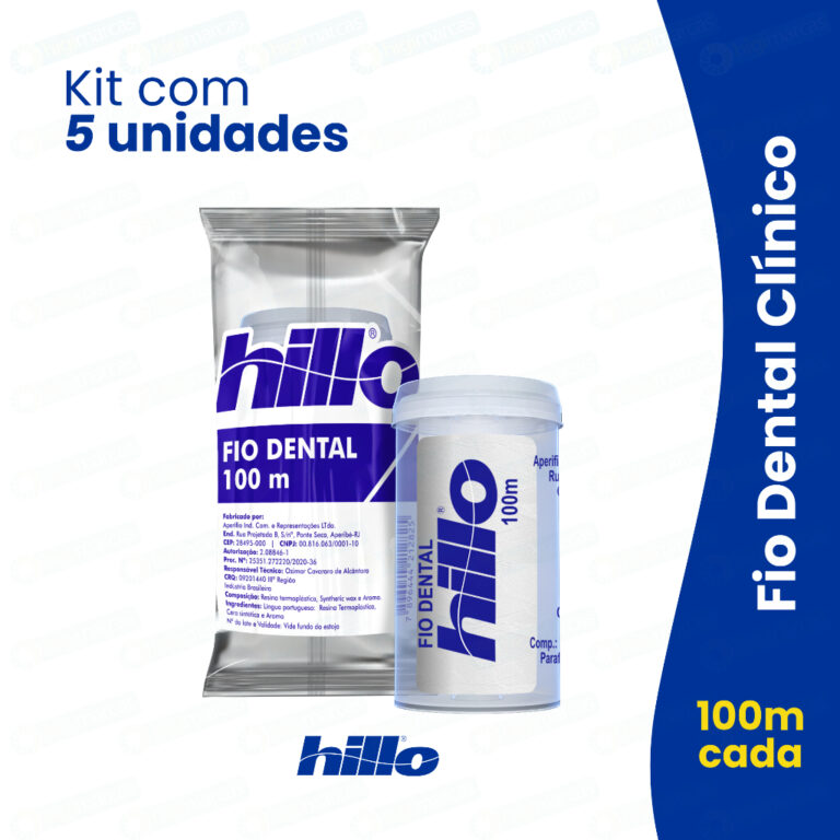Kit 5 Fio Dental 100 Metros Hillo Profissional Cl