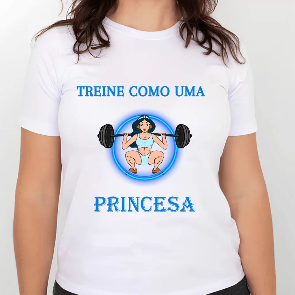 Camiseta Treino Musculação | treine como uma princesa – treinando maromba – envio imediato