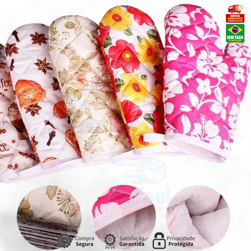 Luvas isoladas termicamente para forno microondas, Resistente a quente, Anti-escaldante, Cozimento