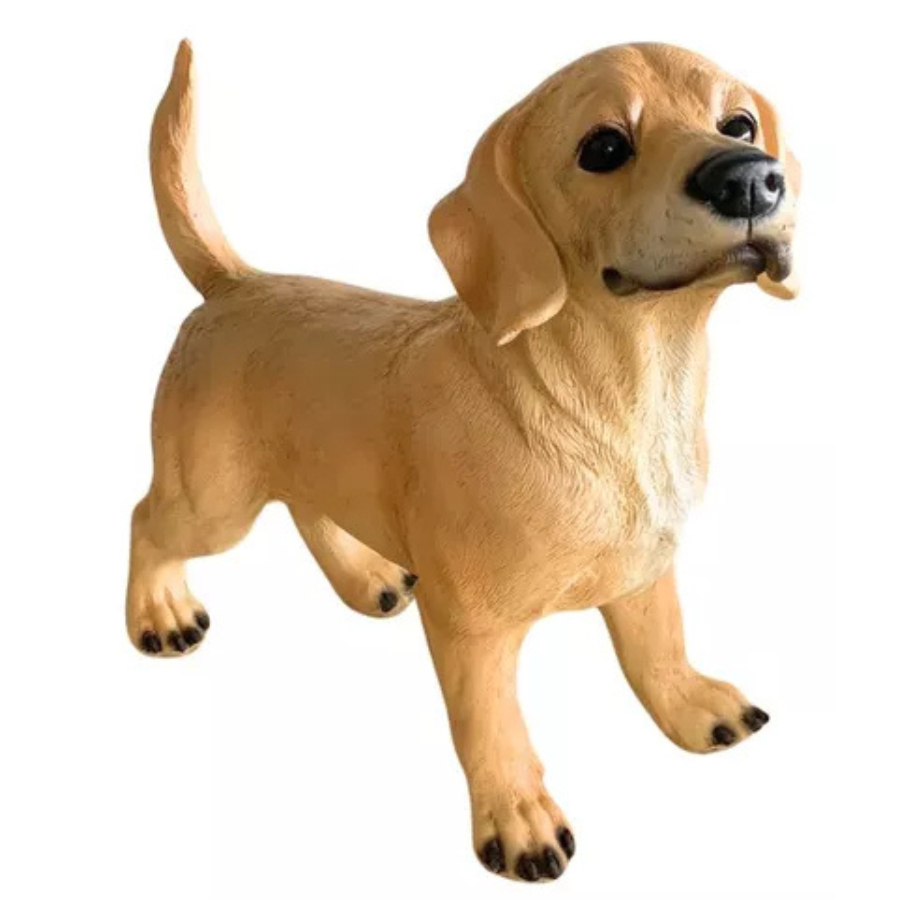 Cachorro Caramelo De Resina Decorações Casa Jardins