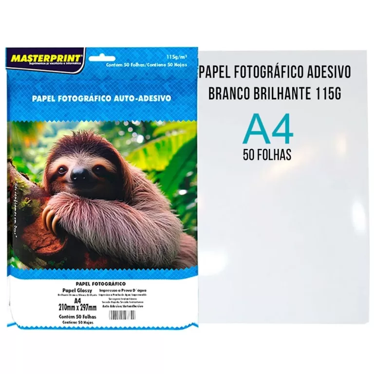 Papel Fotográfico Adesivo A4 115g Masterprint Glo