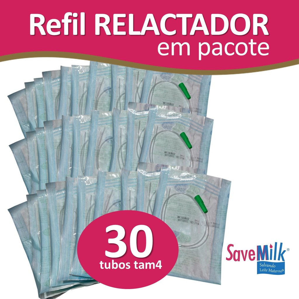 SaveMilk Pacote 30 Tubos Tamanho 4 Refil MamaTutti Esterilizados Individualmente