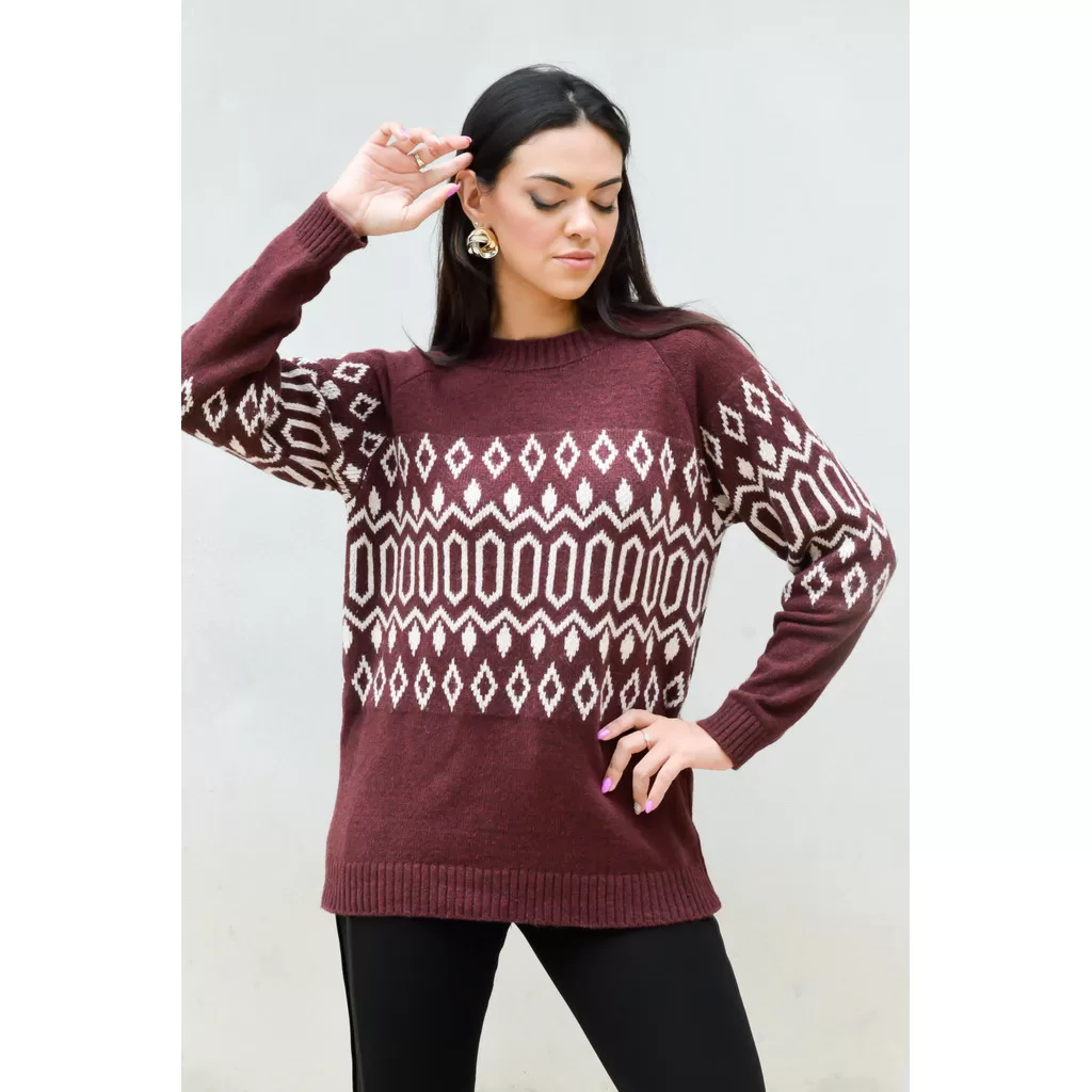 Blusa Pulover Mousse Ponto Coméia Mangas Raglan Gola Canelada Moda Outono/Inverno