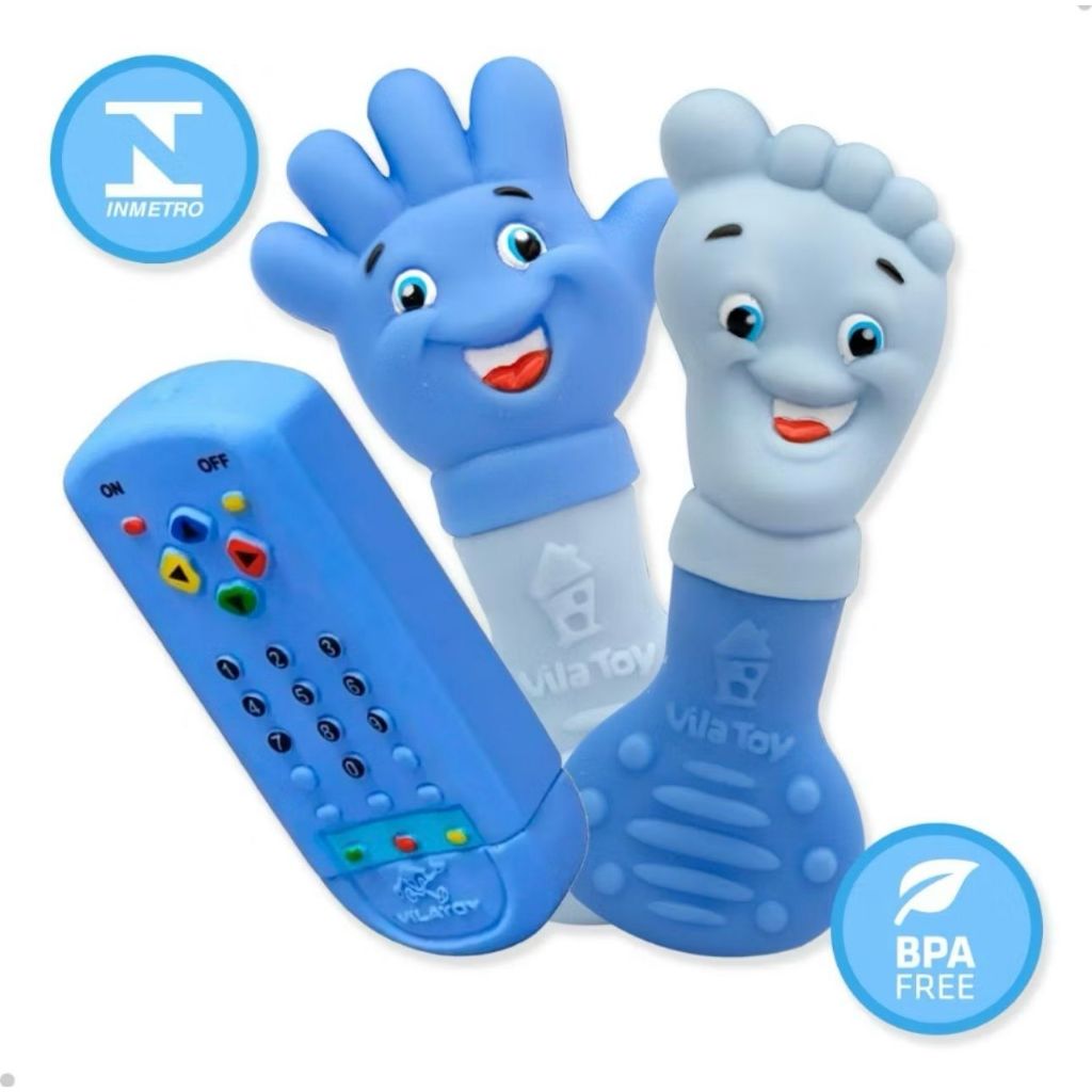 Kit Mordedor para Bebê Infantil Mãozinha e Pezinho Controle Macio DentiçãoGengiva