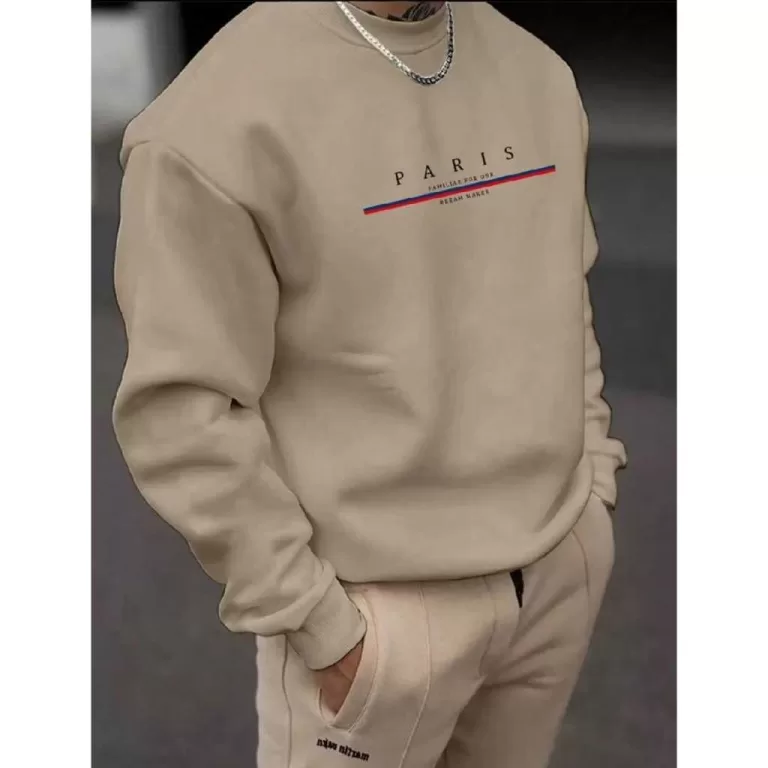 Moletom Gola Redonda Blusa de Frio Estampa Paris