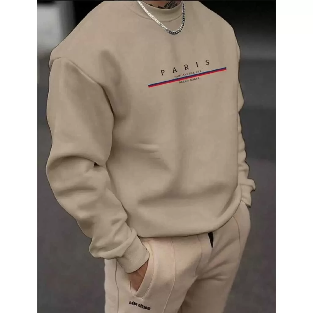 Moletom Gola Redonda Blusa de Frio Estampa Paris