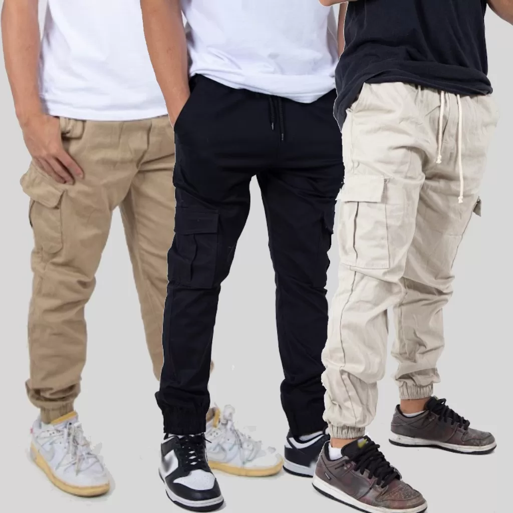 Kit 3 Calças Cargo Jogger Sarja – Lançamento 2022