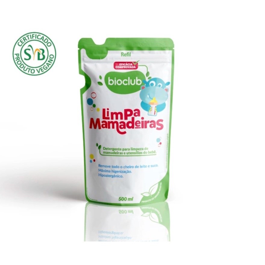 Limpa Mamadeiras Sachê 500ml Hipoalergênico Vegano Bioclub