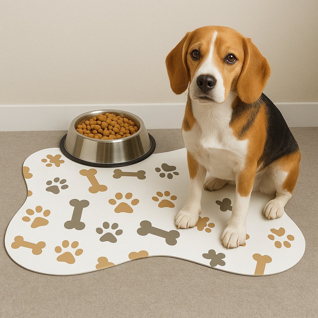 Tapete PET Para Comedouro Estampa Ossinho 38x25cm – Cachorro e Gato