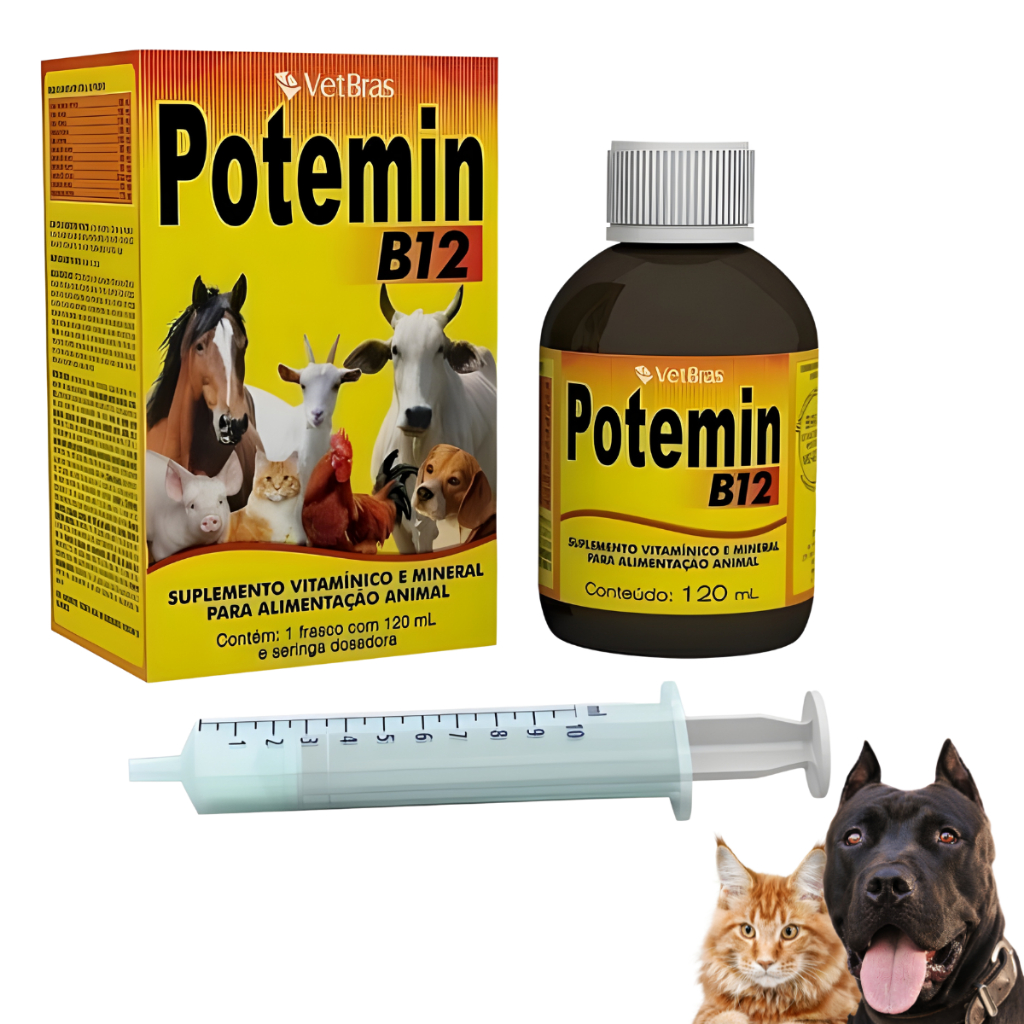 Potemin B12 120ml Suplemento Vitaminico Mineral Massa Muscular Engorda Energia Vitalidade Força PitB