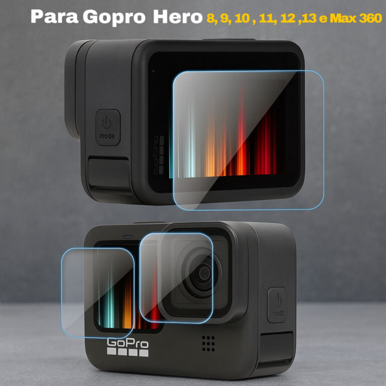 Kit Película Lente Câmera Para Go Pro Hero 8, 9,