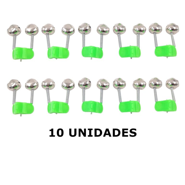 Kit 10 Sino Duplo Alarme Para Vara De Pesca Suport