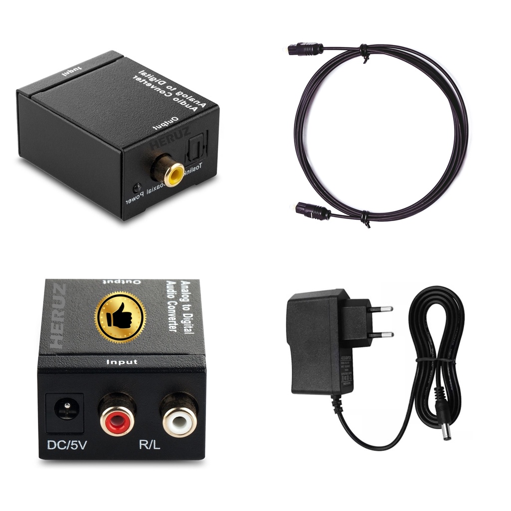 Conversor de Audio Optico para RCA Adaptador Digital x Analogico