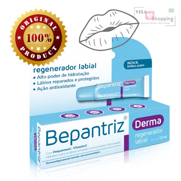 Regenerador e Hidratante Labial Bepantriz Creme 7,