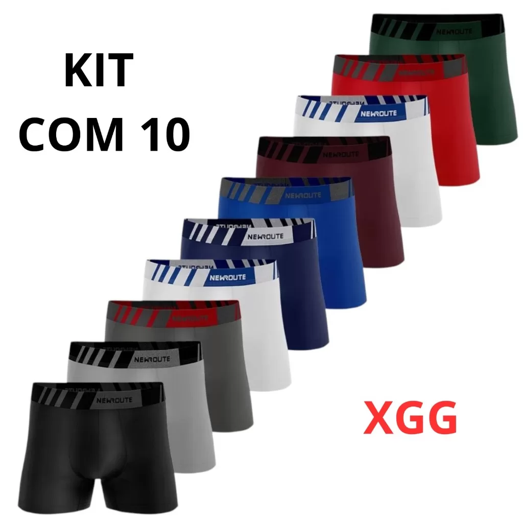 Kit Cueca Boxer Masculino New Route Cuecas Box Microfibra