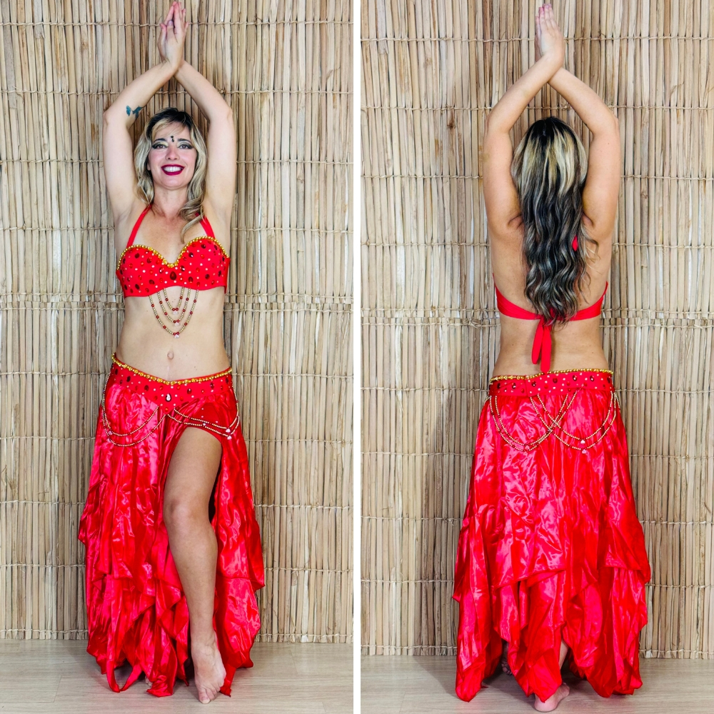 [Liquidação] Dança do Ventre Traje Bordado Completo  G 44 – Pronta Entrega – TPCL-440