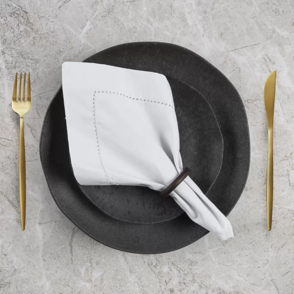 Guardanapo de Tecido Algodão Ponto Ajour 6 Peças – Branco