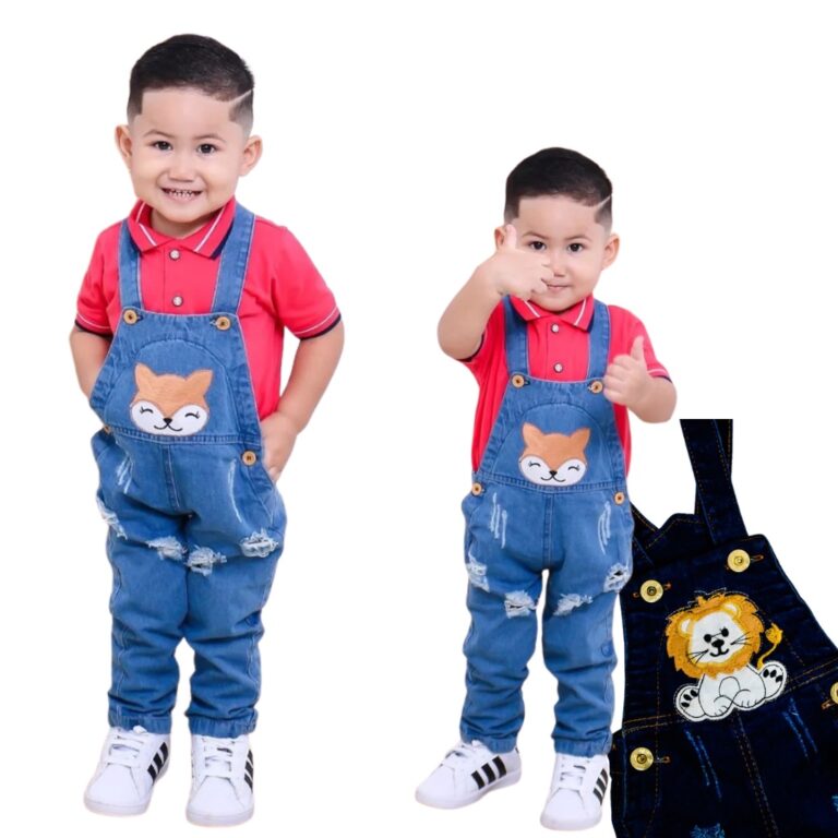 Macacão Calça Masculino Infantil Jeans O look pe