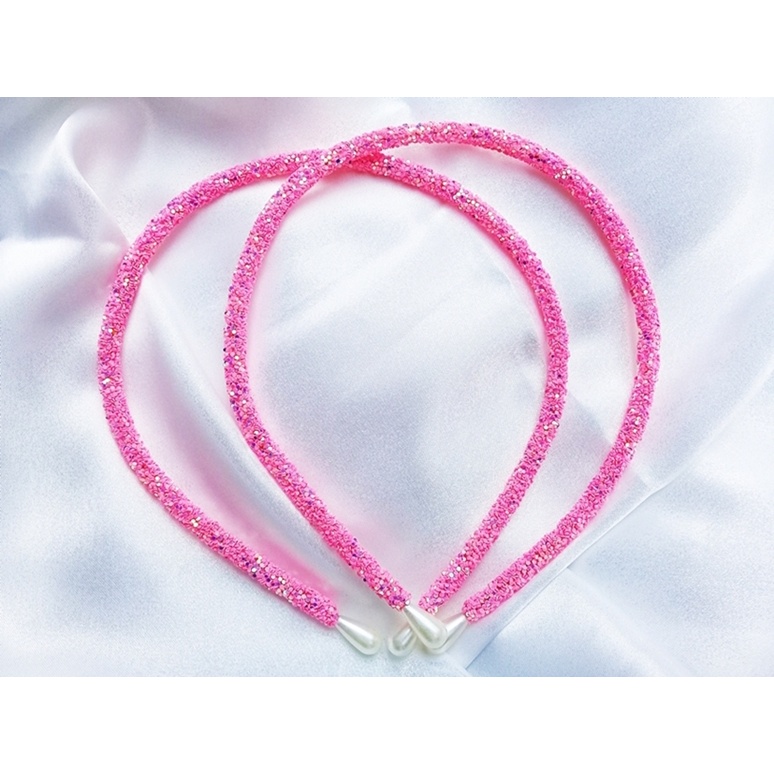 Tiara Tubinho Decorada Artesanal – rosa – Ref. T100/ 0126