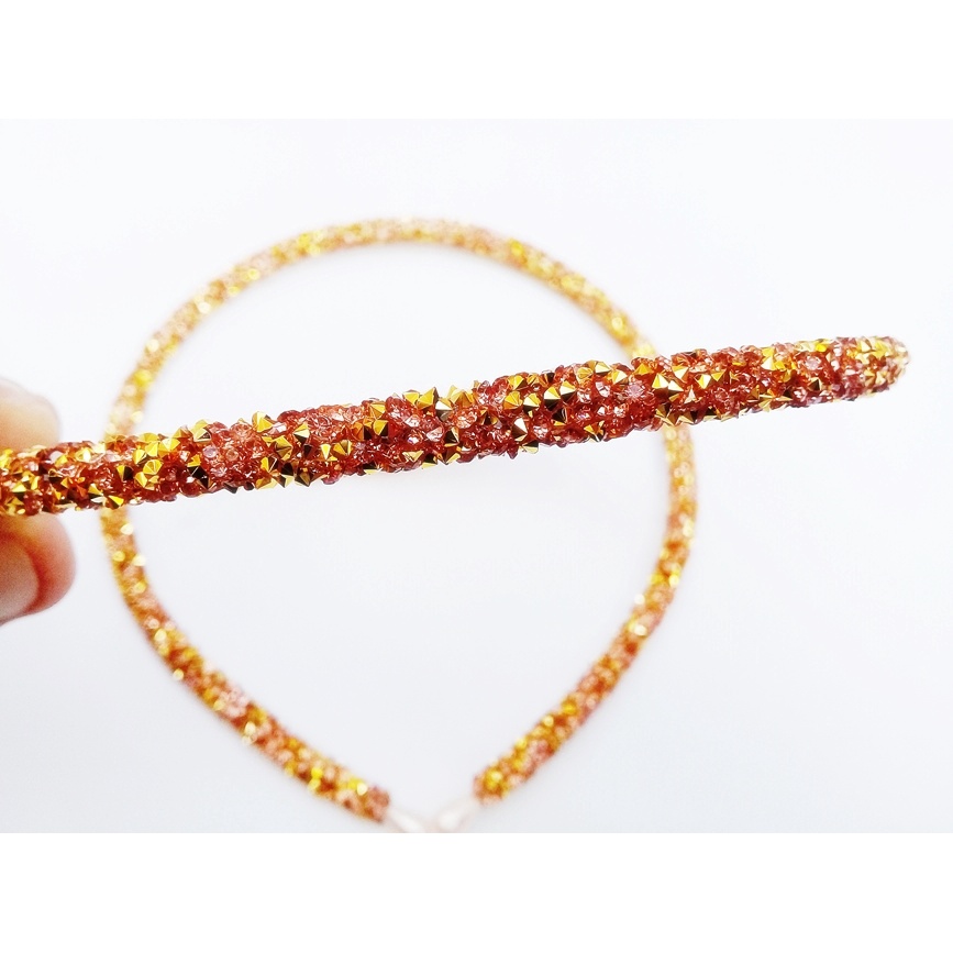 Tiara Tubinho Decorada Artesanal -Dourada – Ref. T100/ 0126