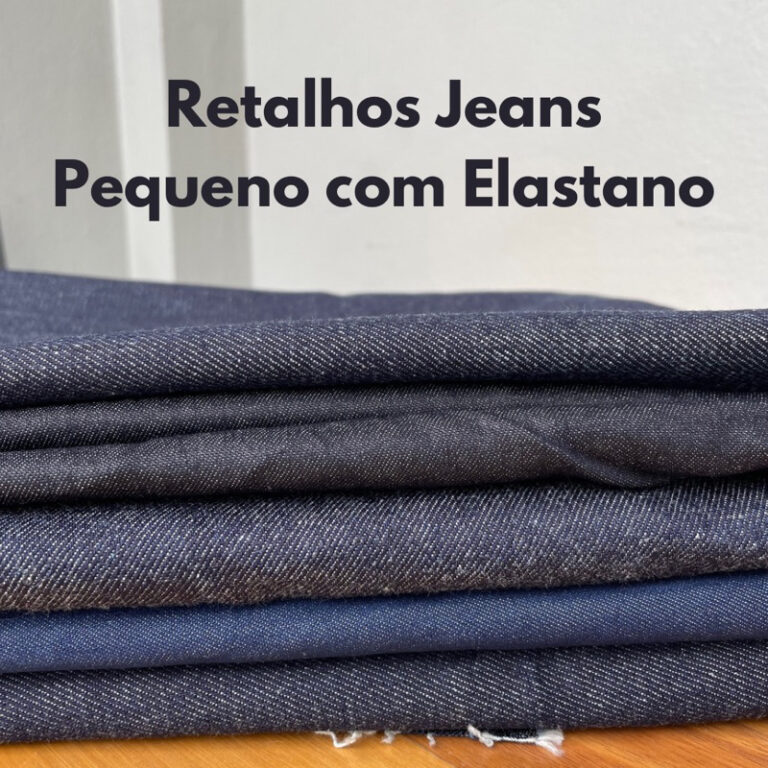 Retalho de Jeans Pequeno  com Elastano – 1kg