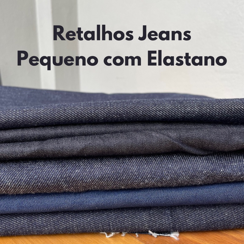 Retalho de Jeans Pequeno  com Elastano – 1kg