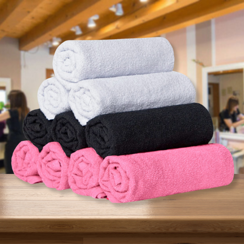 Kit com 25pçs Toalhas de Salão de Beleza Manicure Maisa 70x45cm 90g 100% Algodão Profissional