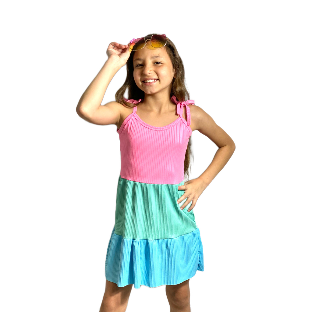 Vestido Infantil 3 Marias Verão Alcinha Rodado Menina 3 Cores