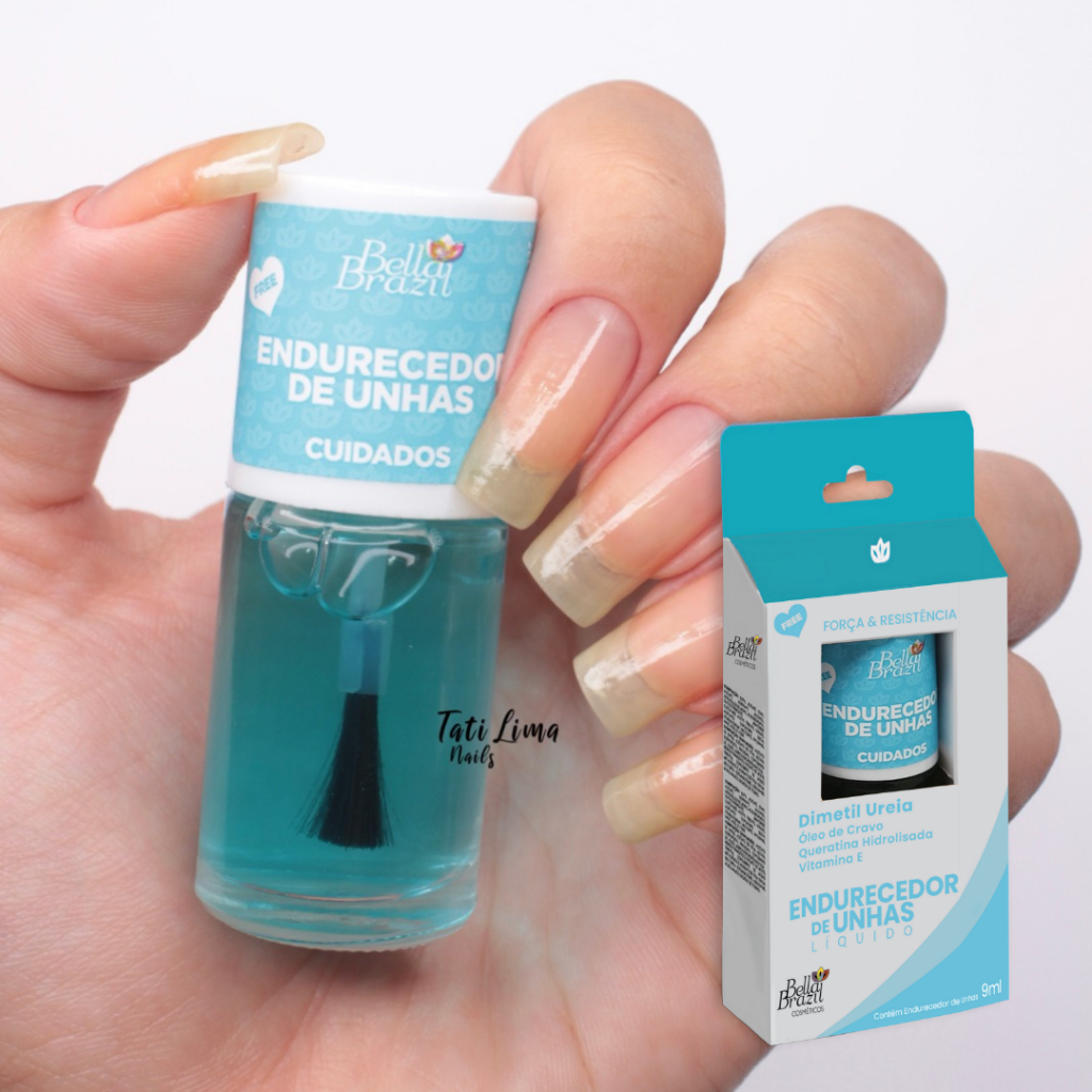Endurecedor de Unhas Líquido com Dimetil Ureia Óleos Vegetais e Queratina Hidrolisada Unhas Fortes e