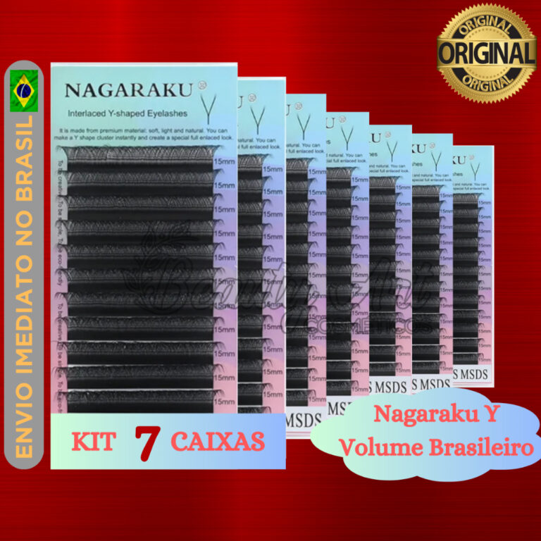 Kit 7 Cílios Nagaraku Y Volume Brasileiro Mix OU 