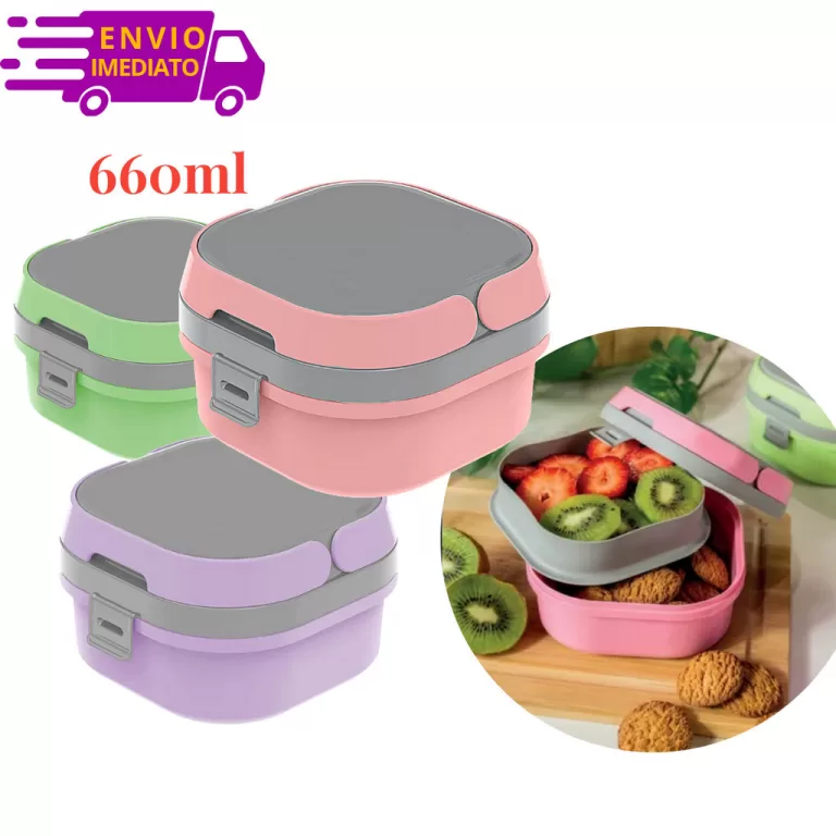 Pote Lancheira Marmita Fit 2 Compartimentos Divis