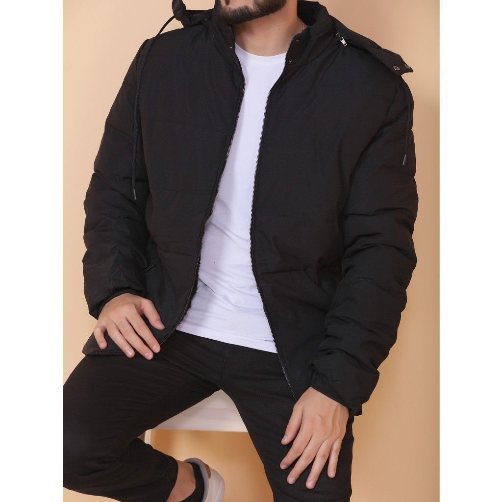 Jaqueta Bobo Jacó Preto Corta-vento Masculina Importado C/ Capuz