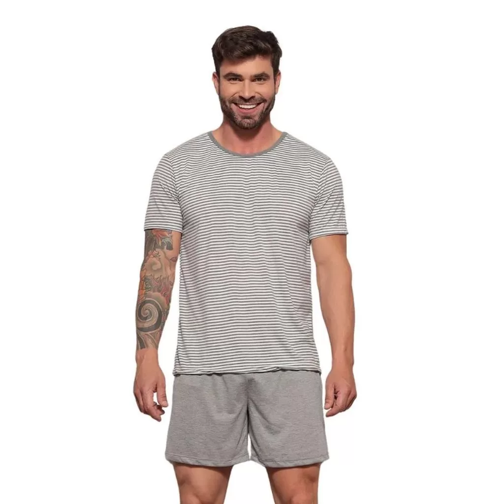 Pijama Masculino Manga Curta Estampa Listrada – Luna