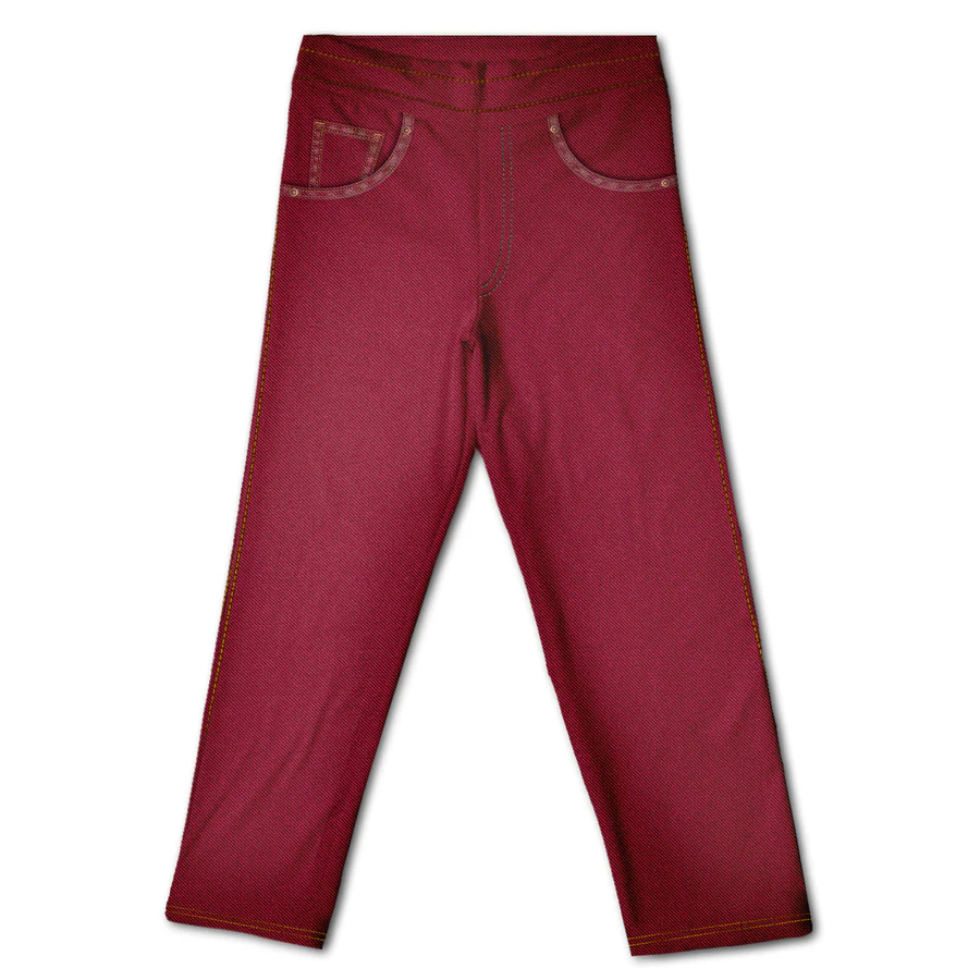 Calça Fake Jeans Infantil Bordô MiniBoo Proteção Solar 50+