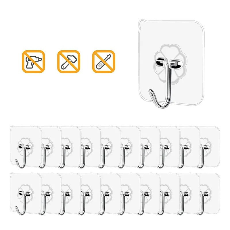 Kit 36/24/12 pçs Ganchos Adesivos Parede Multi Funcional Autocolante Casa Cozinha Quarto Banheiro Or