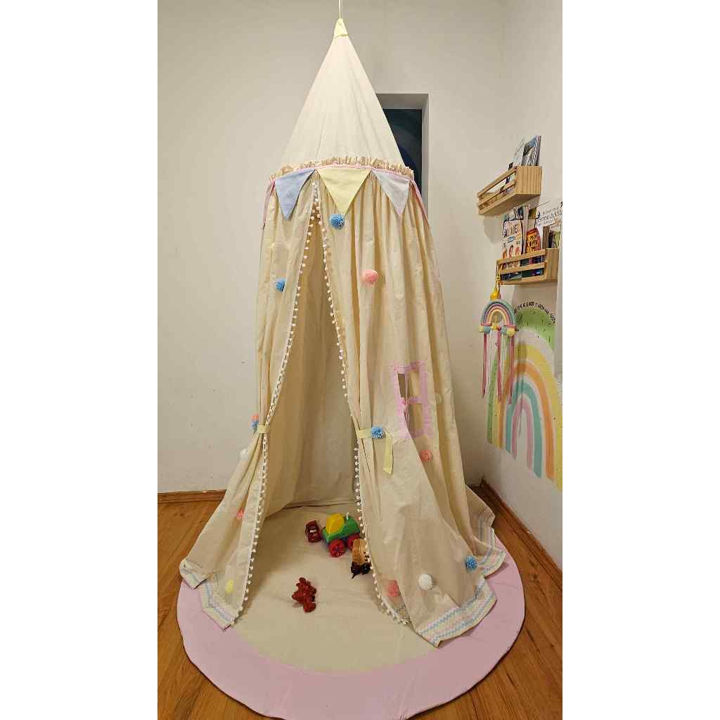 Cabaninha de Teto e Cantinho da Leitura Candy Color/Cabaninha de Brincar/Dossel cama bebê e criança