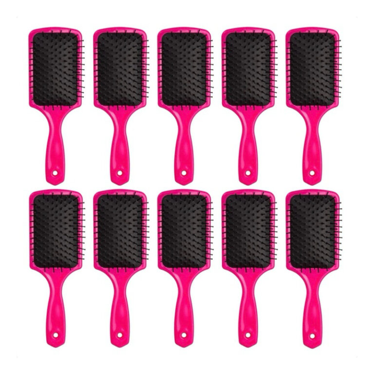 Kit 10 Escova Cabelo Raquete Quadrada Almofadada P